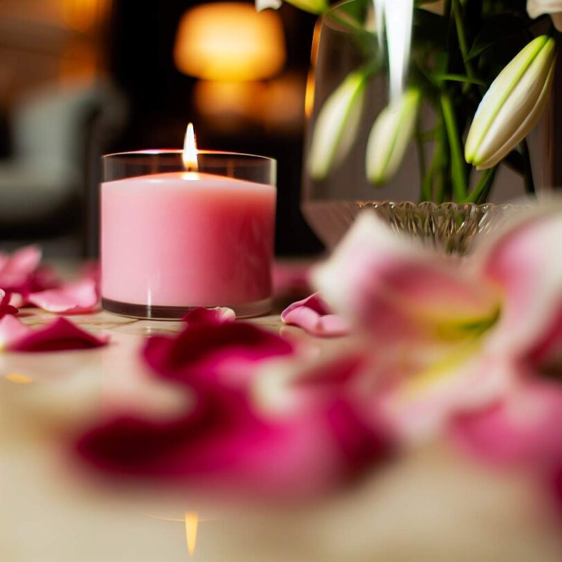 Bougie rose: romantisme et Ã©lÃ©gance chez vous